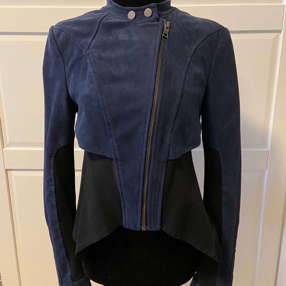 Bcbg Faux Suede Moto Blazer/Jacket